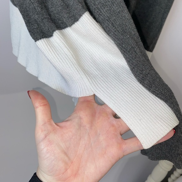 PLANET by Lauren G Pima Cotton Color Block Mock Neck Sweater - Picture 3 of 5